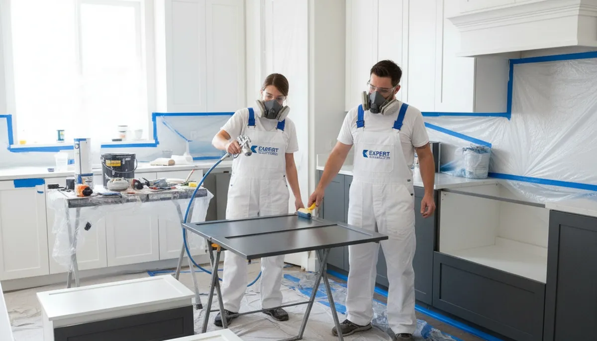 Cabinet painting in Brandon, FL by Brandon Paint Pros for durable kitchen finishes