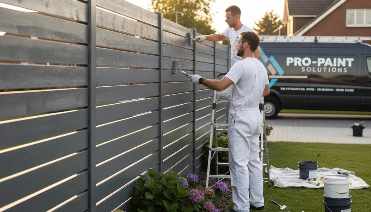Fence painting in Brandon, FL by Brandon Paint Pros for durable wood and vinyl protection